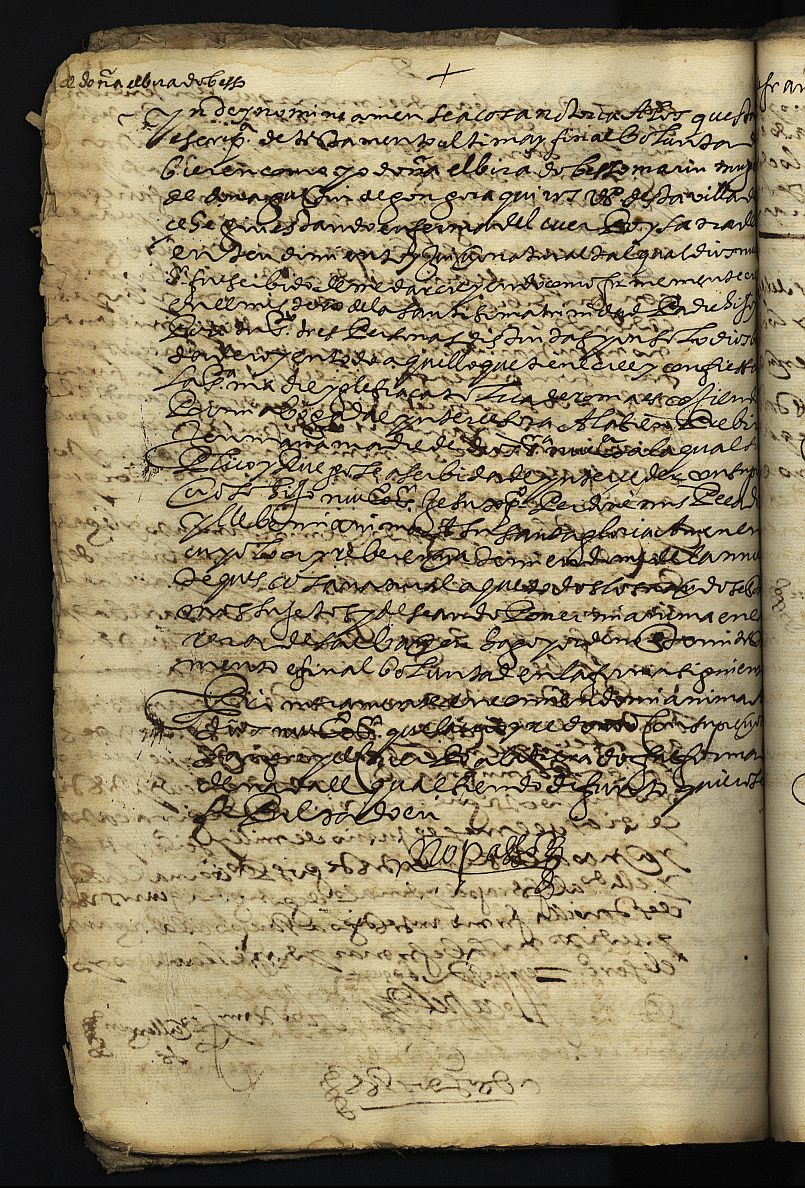 Testamento de Elvira Obesso Marín, mujer de Agustín de Góngora Quirós, vecina de Cehegín.