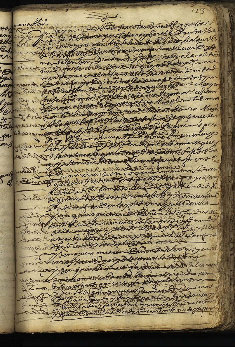 Testamento de María Abril, viuda de Pedro Ferrández Corbalán, vecina de Cehegín.