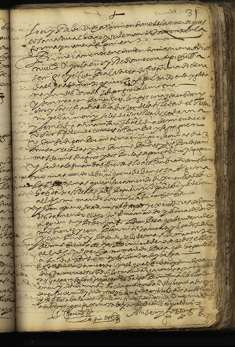 Testamento de María García, mujer de Juan García Caparrós, vecina de Cehegín.