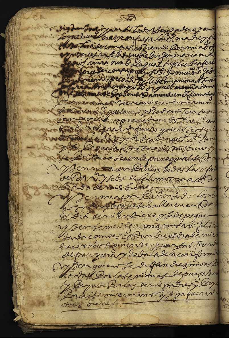 Testamento de Alonso Manzanera, hijo de Martín Manzanera, vecino de Cehegín.