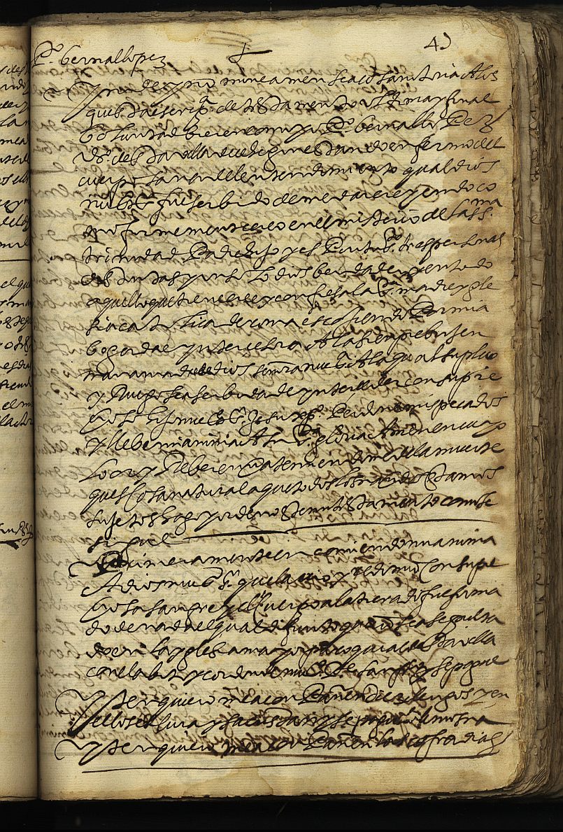 Testamento de Pedro Bernal López, mujer de Juana Lorenzo, vecino de Cehegín.