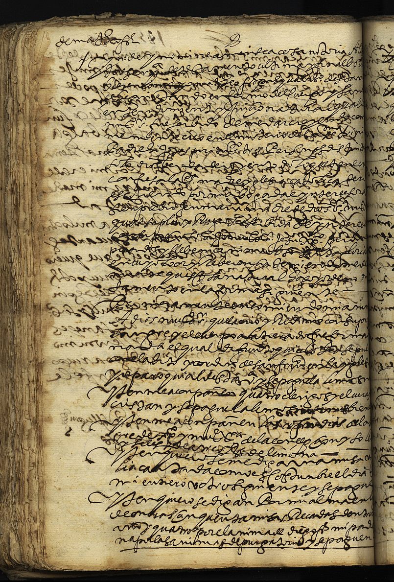 Testamento de Mateo Fernández Pascual, marido de Ana González Espín, vecino de Cehegín.