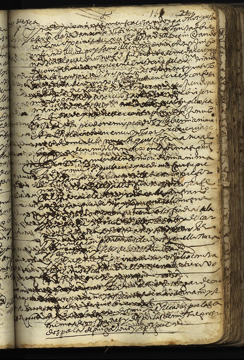 Testamento de Ginés de Gea, marido de Ana Fernández, vecino de Cehegín.