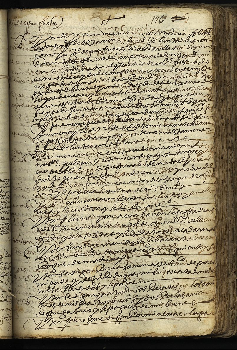 Testamento de Juan de Paco Frutoso, marido de Ana López, vecino de Cehegín.