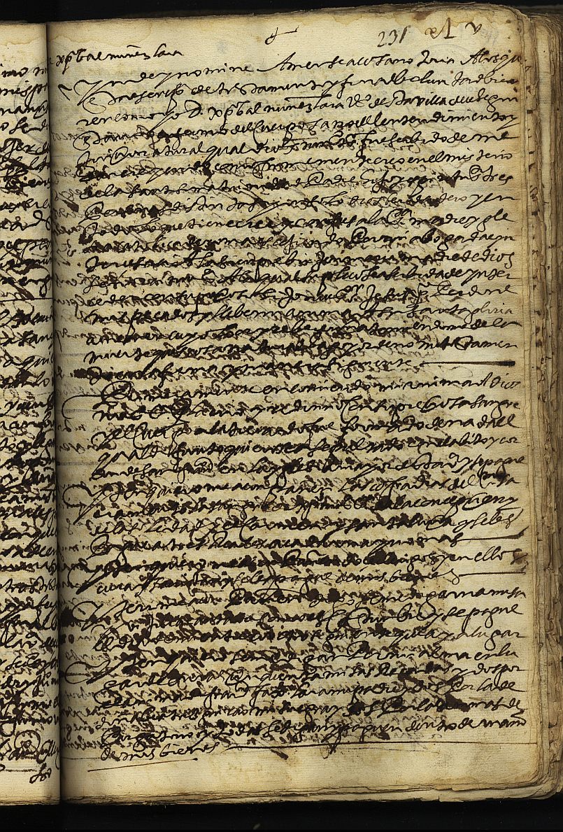 Testamento de Cristóbal Núñez Lara, marido de María López, vecino de Cehegín.