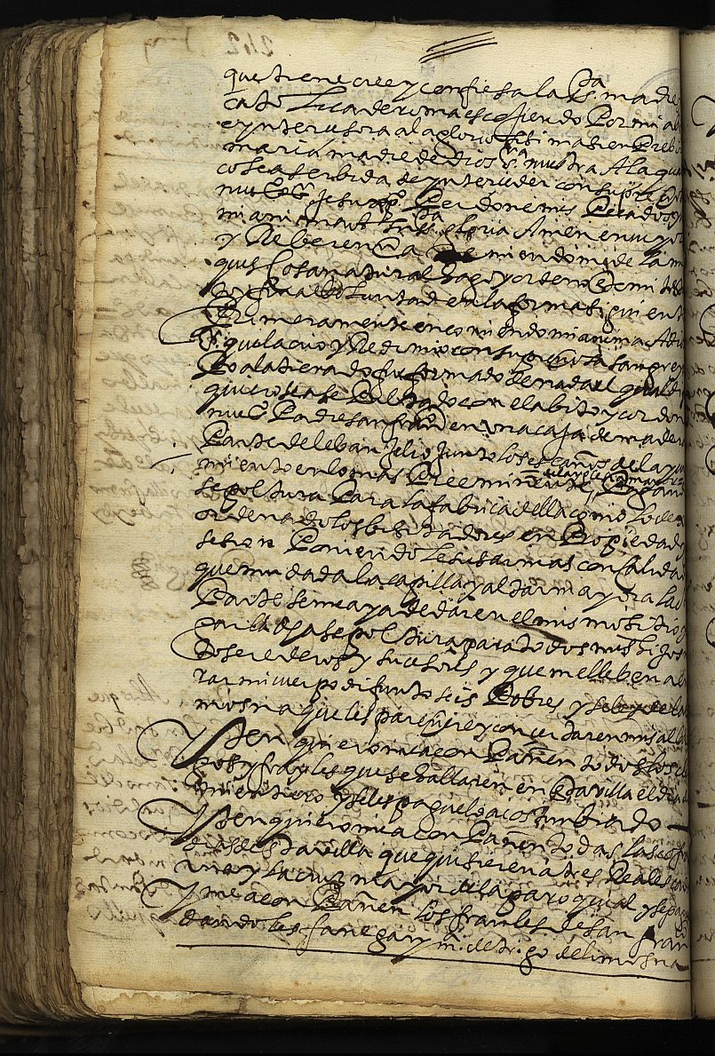 Testamento de Pedro Sánchez Marín, marido de Ana Martínez, vecino de Cehegín.