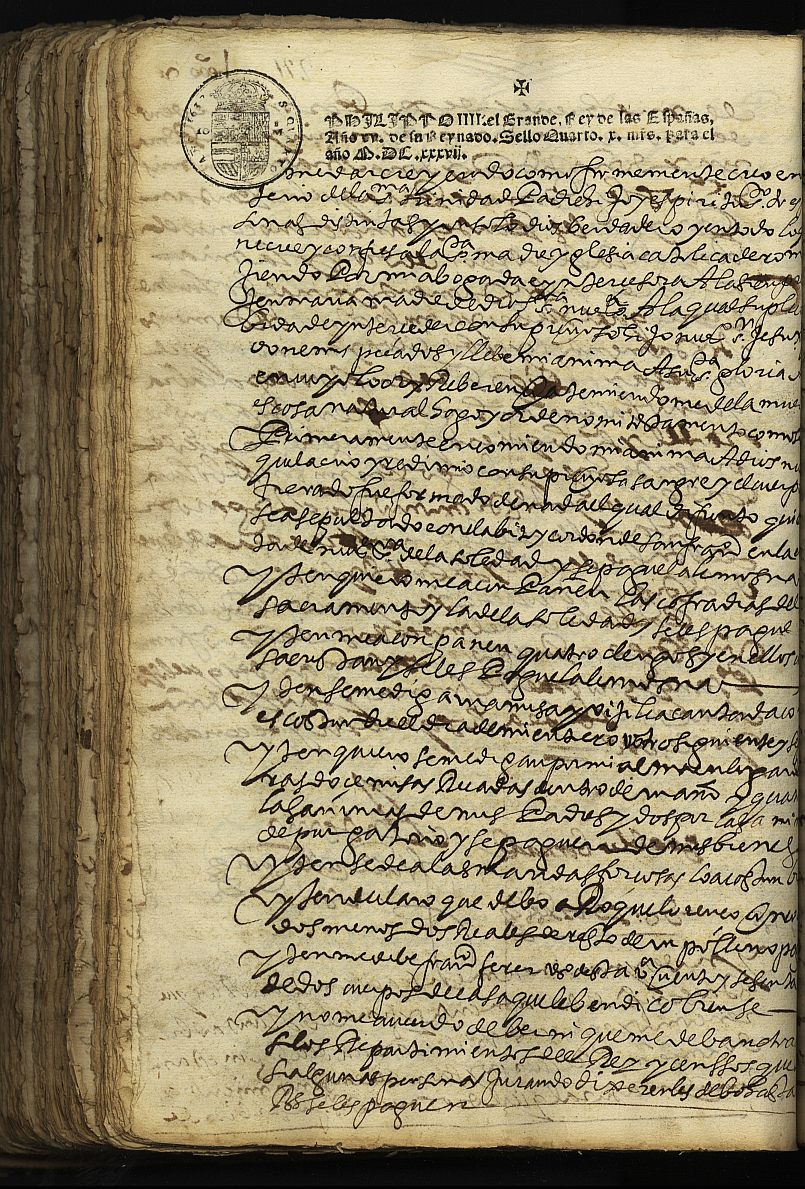 Testamento de Ginés Fernández, marido de María de Egea, vecino de Cehegín.