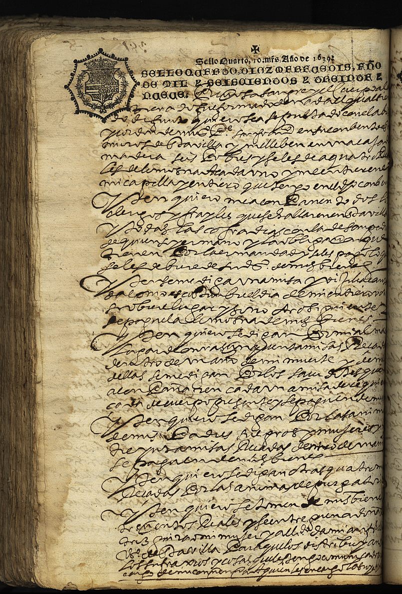 Testamento de Gonzalo Corbalán Durán, marido de Beatriz Guirao, vecino de Cehegín.