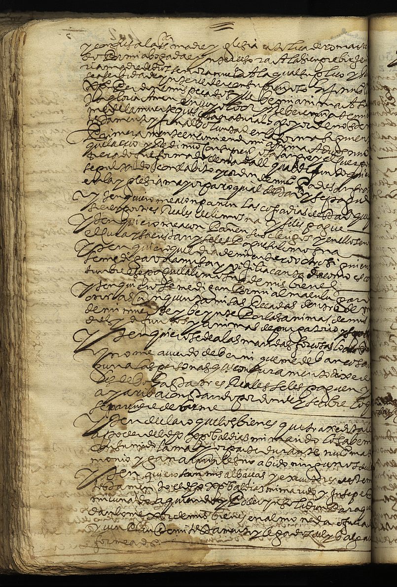 Testamento de María Melgarejo, mujer de Cristóbal Díaz,  sargento, vecino de Cehegín.