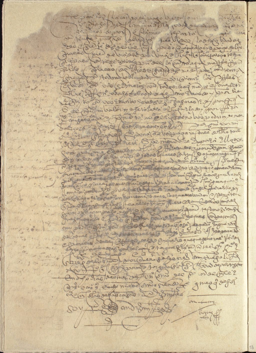 Carta de pago de [pérdida de texto], a favor de Juan [pérdida de texto], vecinos de Cartagena, por diecisiete ducados de oro.