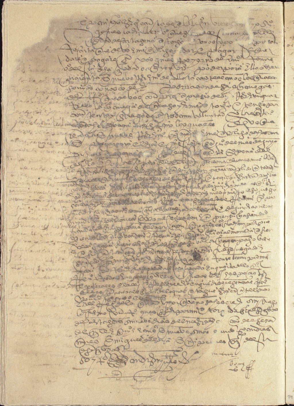 Obligación de pago de Alonso Gómez a favor de Ginés Rodríguez, yerno de Francisco Tomás, vecinos de Cartagena, por cuarenta y nueve reales y medio de plata castellanos.