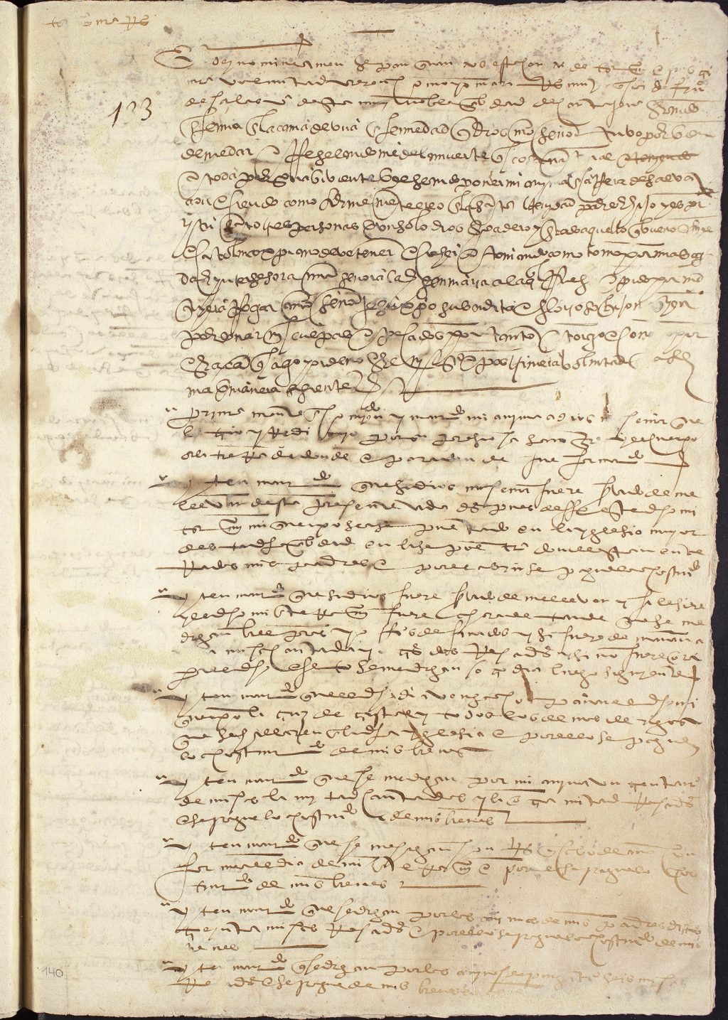 Testamento de María Rodríguez, mujer de Francisco Salas, vecina de Cartagena.