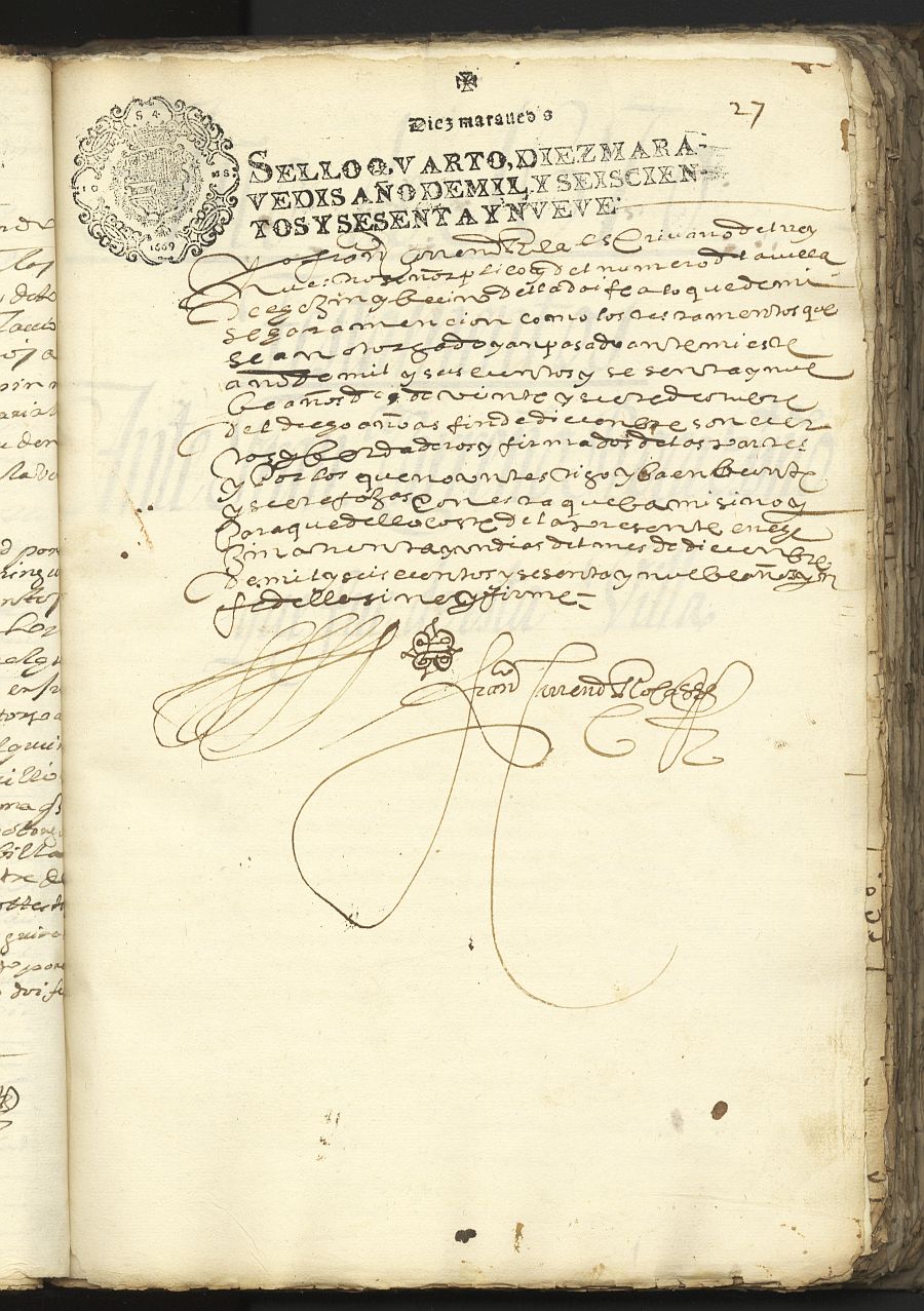 Diligencia de cierre de los testamentos otorgados en el año 1669 ante el escribano Francisco Carreño Roca.