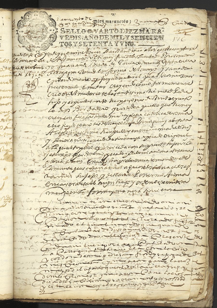 Testamento de Juana Martínez, viuda de García Jiménez, vecina de Cehegín.
