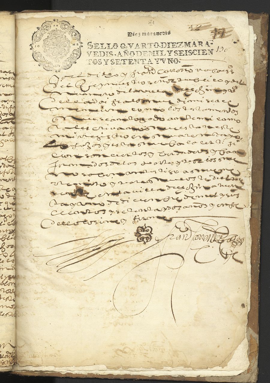 Diligencia de cierre de los testamentos otorgados en el año 1671 ante el escribano Francisco Carreño Roca.