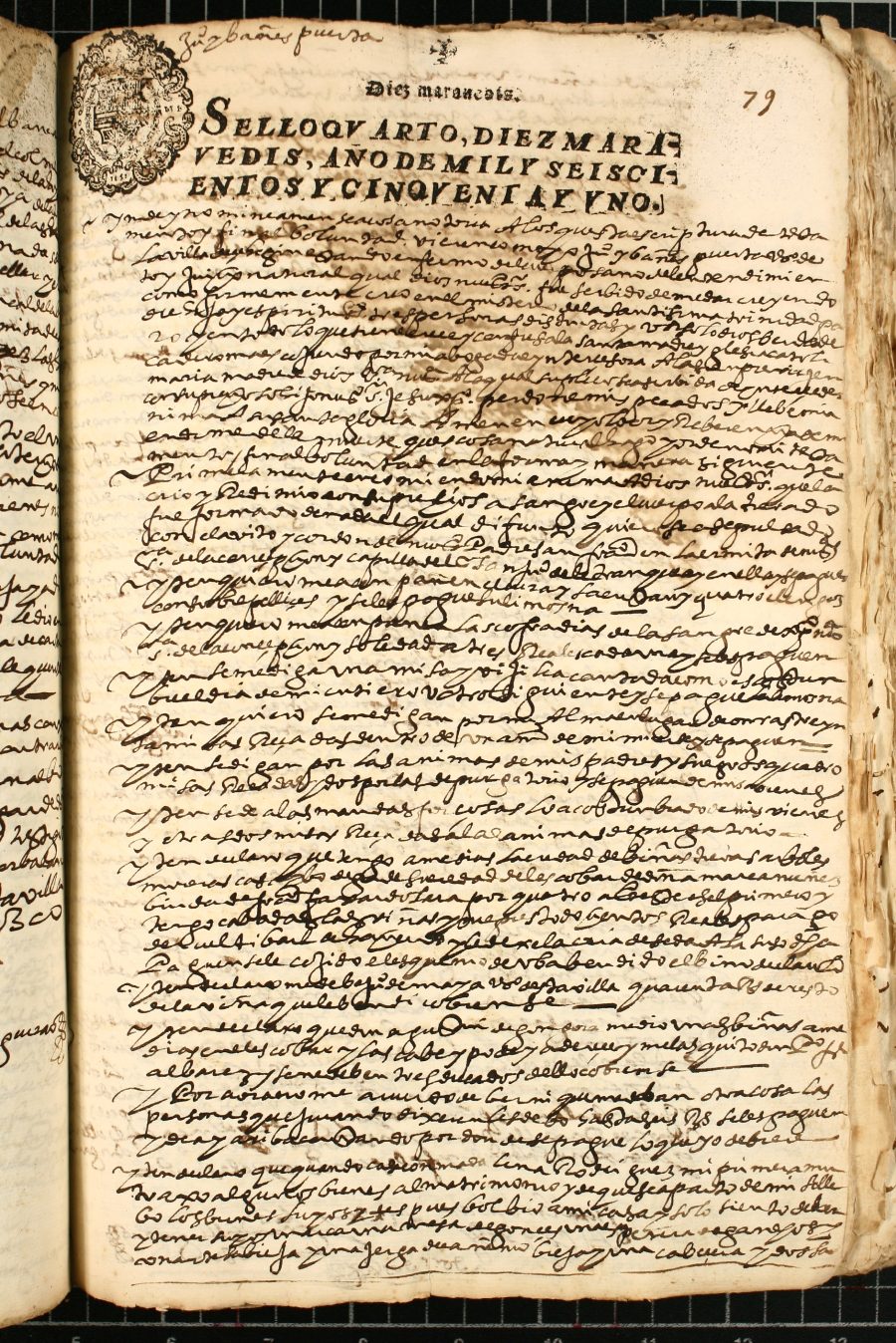 Testamento de Juan Ibáñez Huerta, vecino de Cehegín.