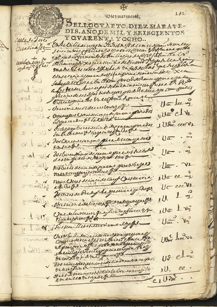 Registro de Cristóbal Dávila Robles, Cehegín. Año 1648.