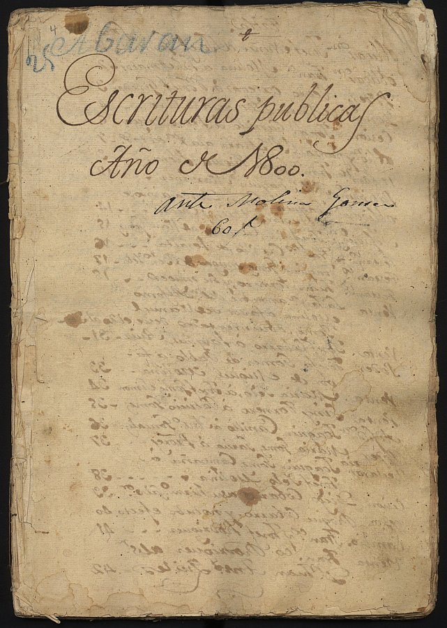 Registro de José Molina Gómez, Abarán. Año 1800.