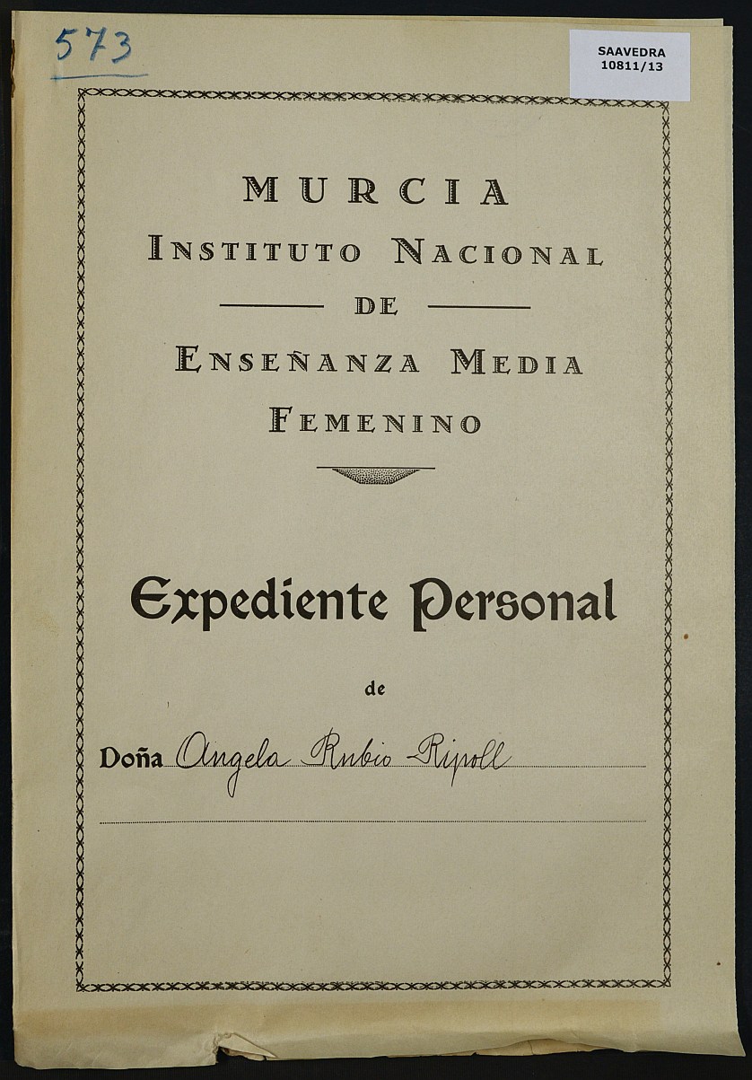 Expediente académico nº 573: Ángela Rubio Ripoll.