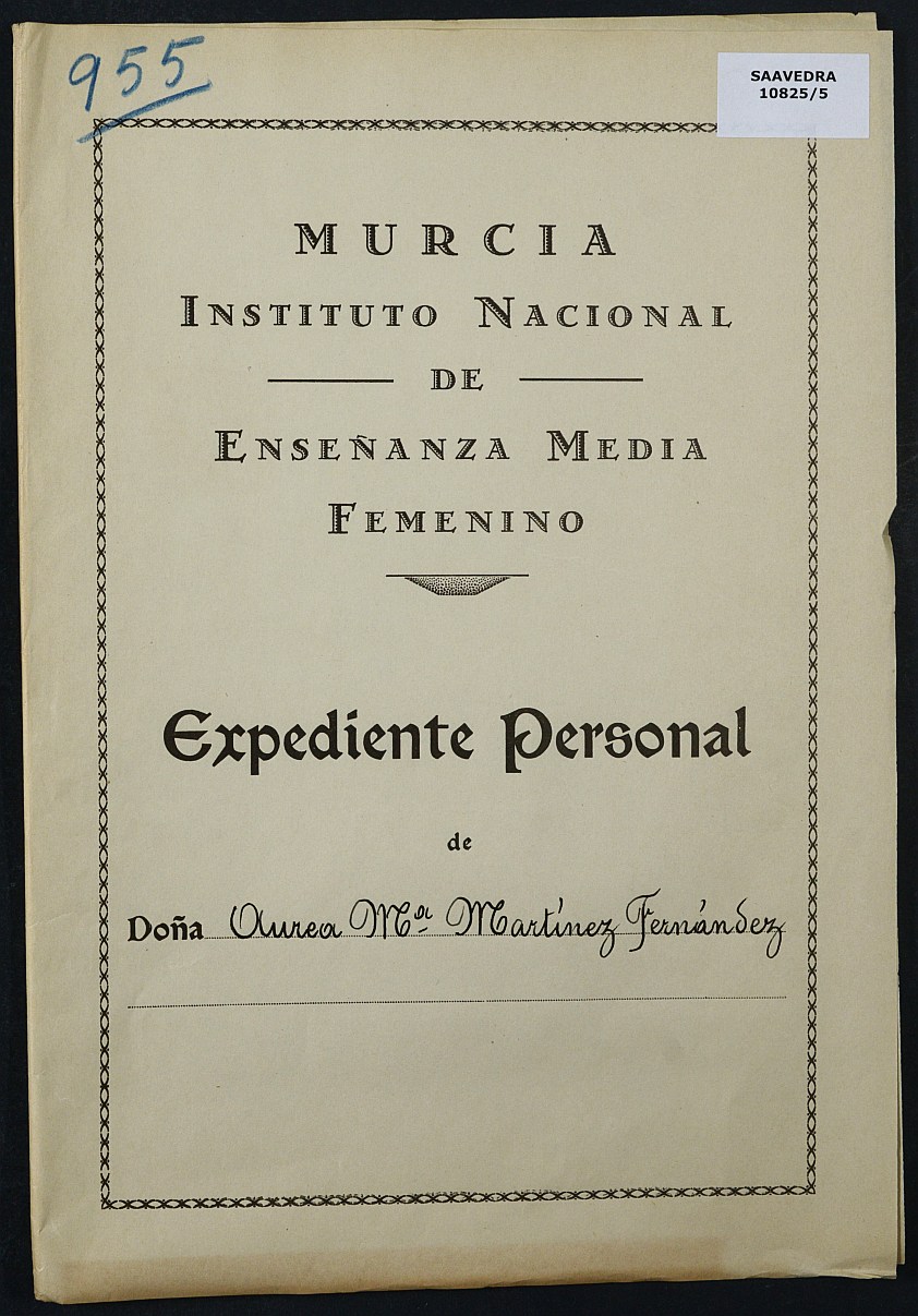 Expediente académico nº 955: Aurea María Martínez Fernández.