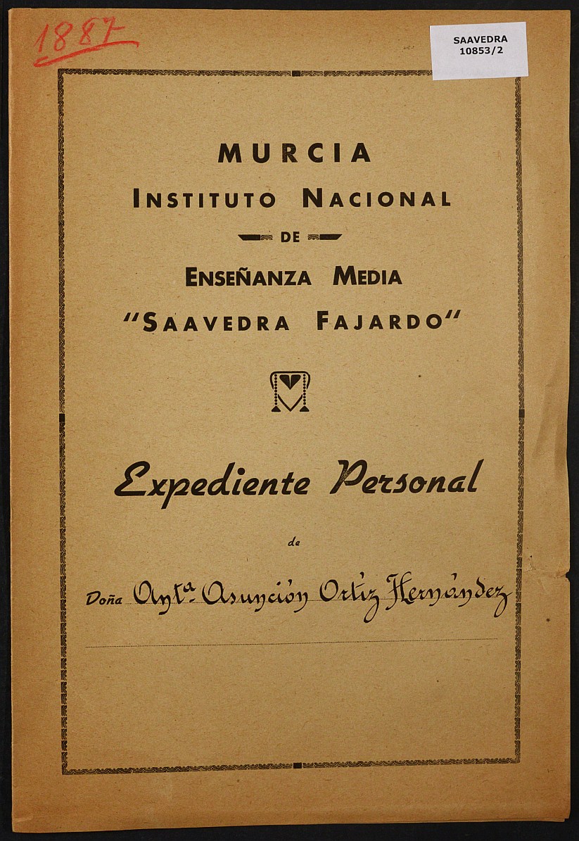 Expediente académico nº 1887: Antonia Asunción Ortiz Hernández.