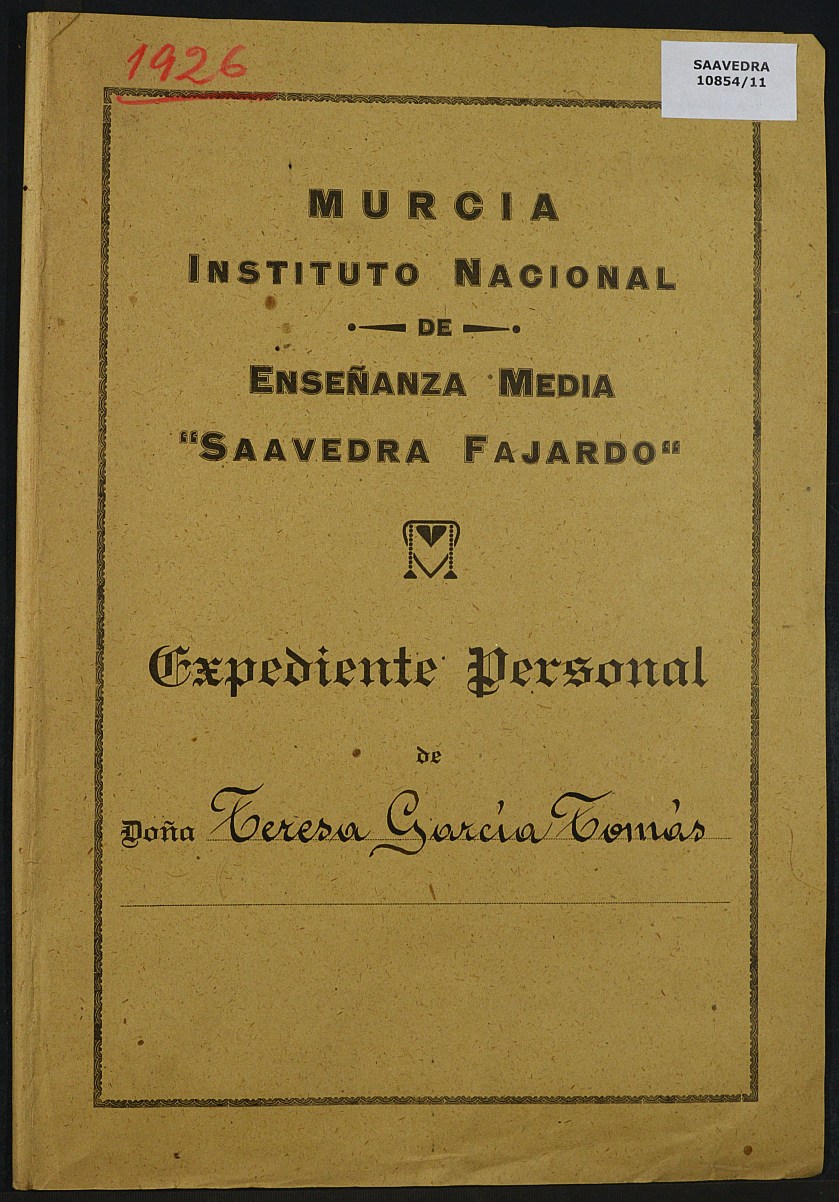 Expediente académico nº 1926: Teresa García Tomás.