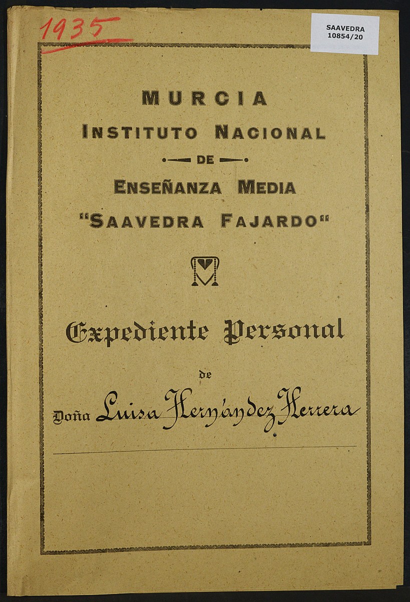 Expediente académico nº 1935: Luisa Hernández Herrera.