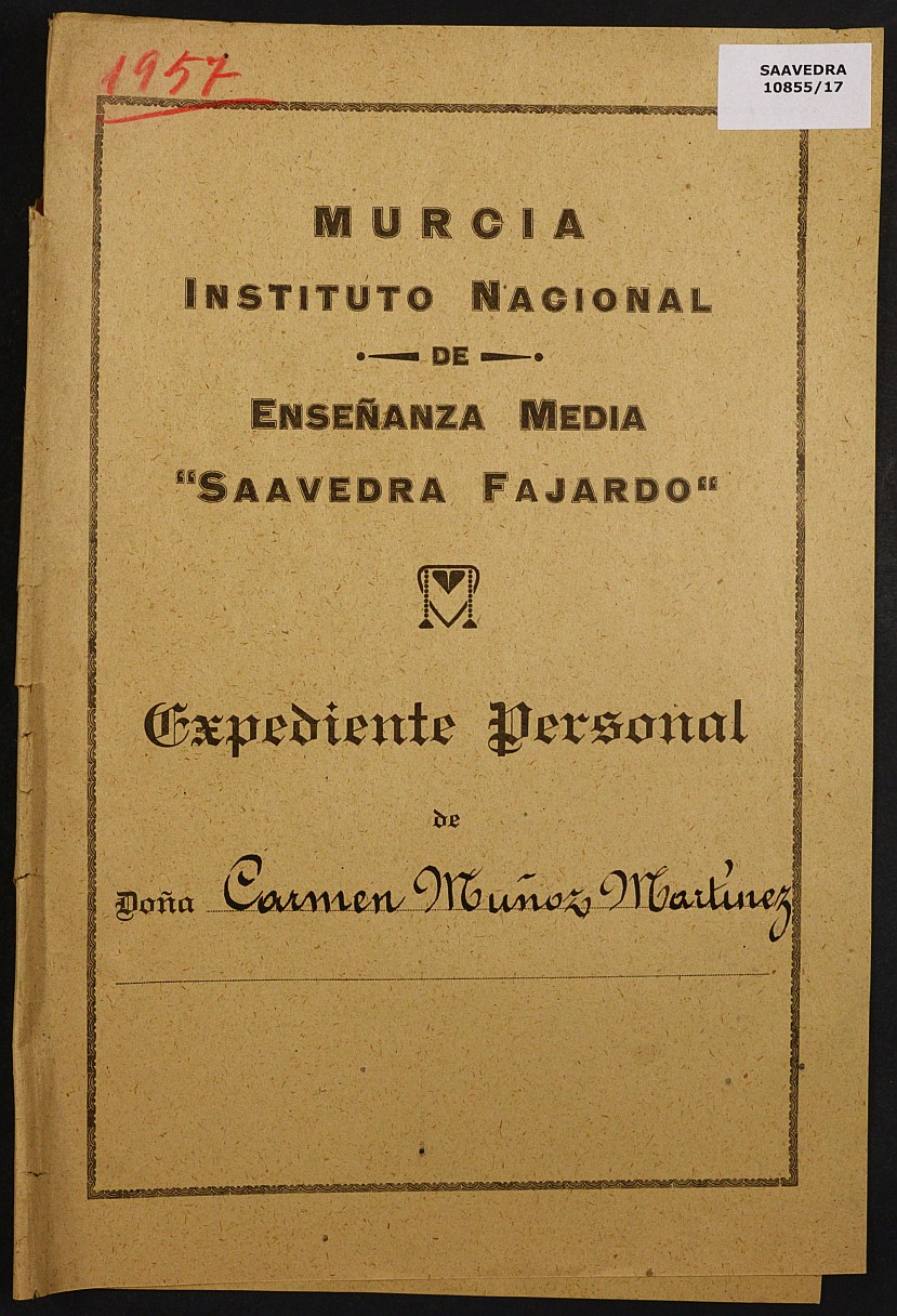 Expediente académico nº 1957: Carmen Muñoz Martínez.