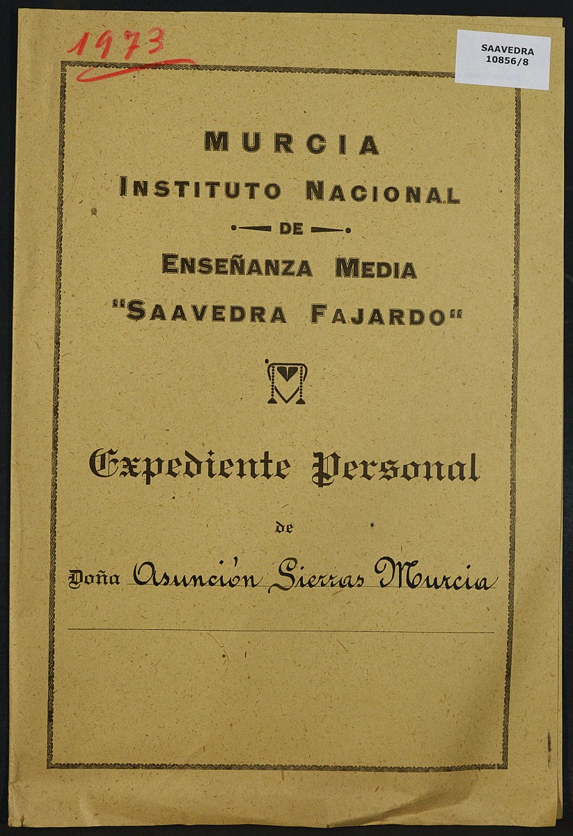 Expediente académico nº 1973: Asunción Sierras Murcia.