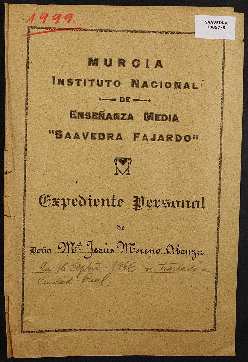 Expediente académico nº 1999: María Jesús Moreno Abenza.