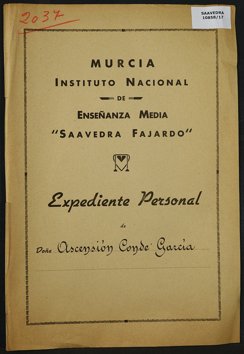 Expediente académico nº 2037: Ascensión Conde García.
