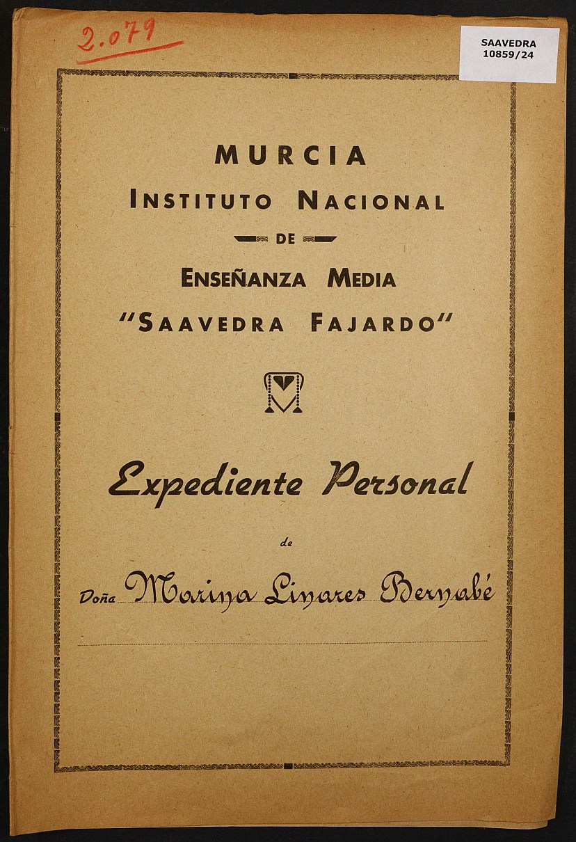 Expediente académico nº 2079: Marina Linares Bernabé.