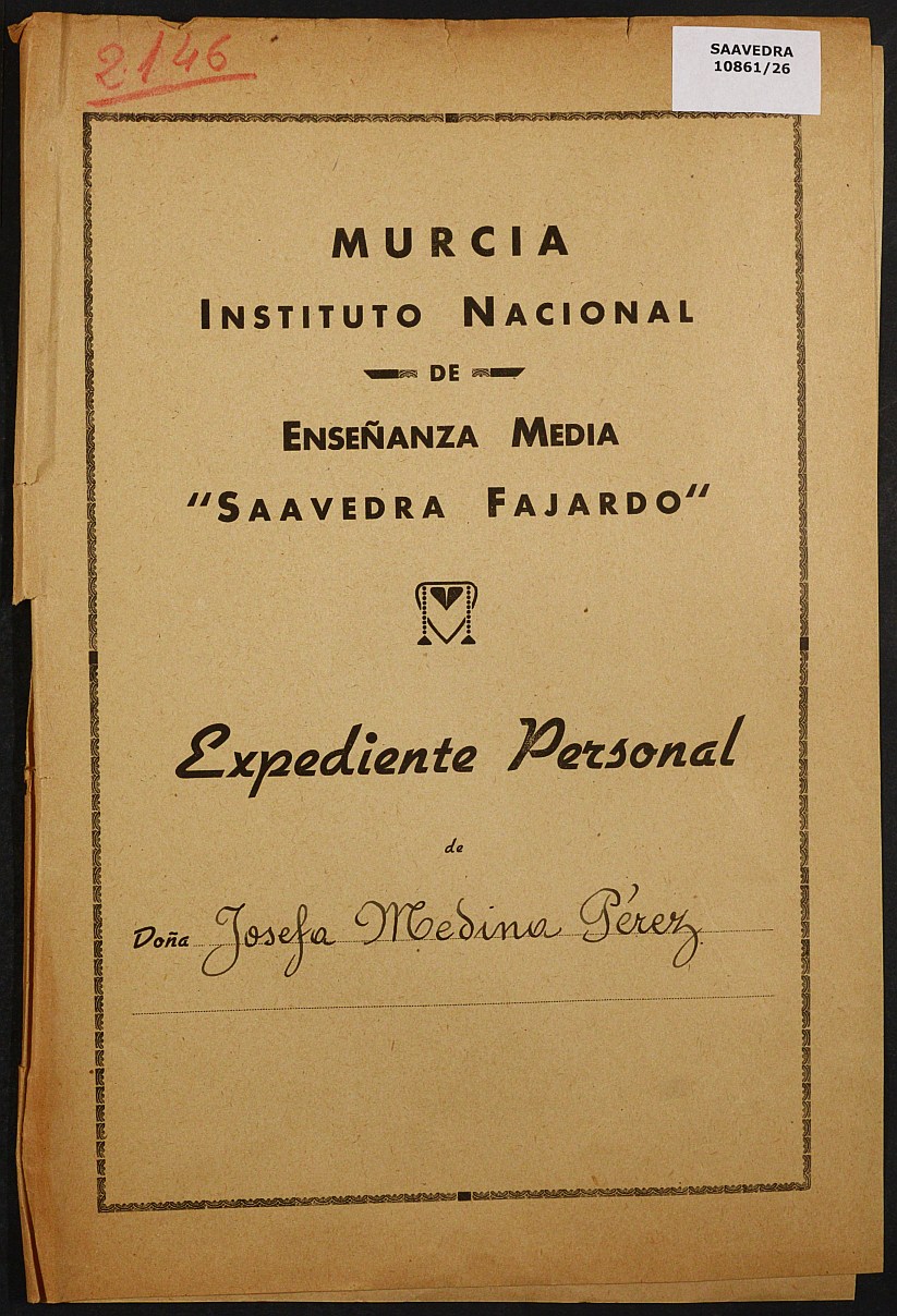 Expediente académico nº 2146: Josefa Medina Pérez.