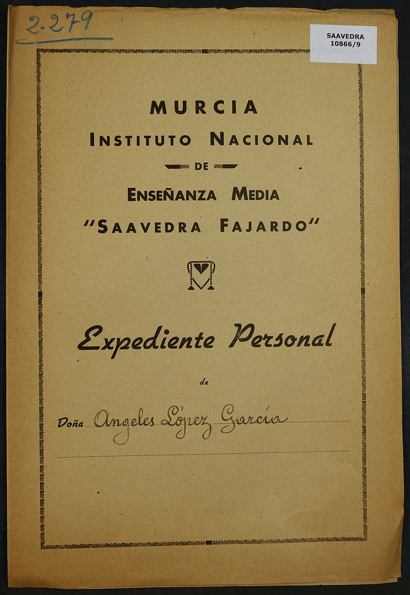 Expediente académico nº 2279: Ángeles López García.