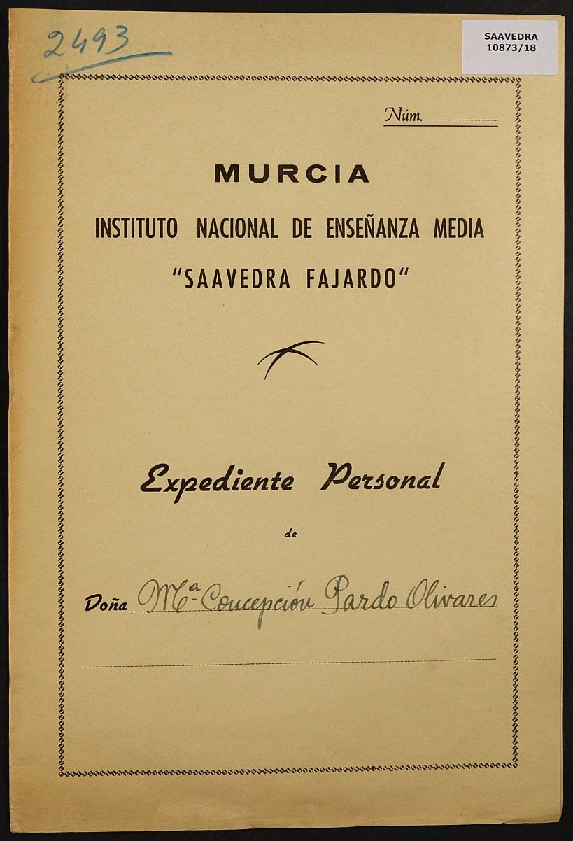 Expediente académico nº 2493: María Concepción Pardo Olivares.