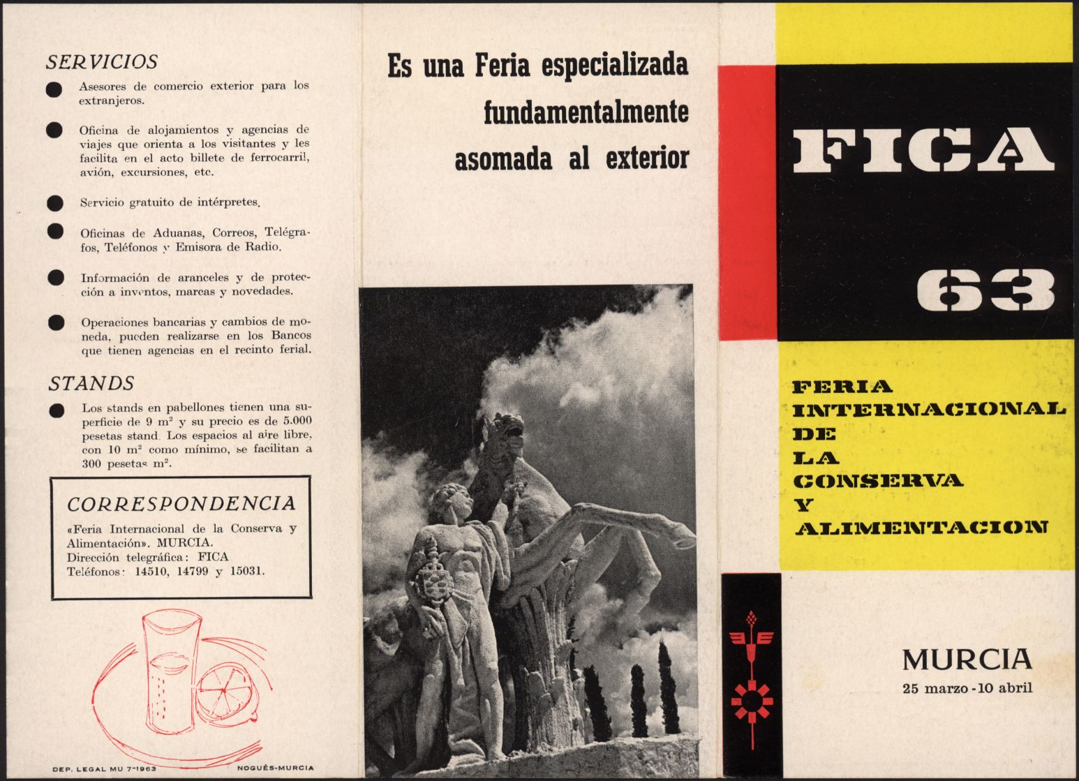 Folletos, invitaciones, cédulas de identidad y postales de la II Feria Internacional de la Conserva y Alimentación. Año 1963.