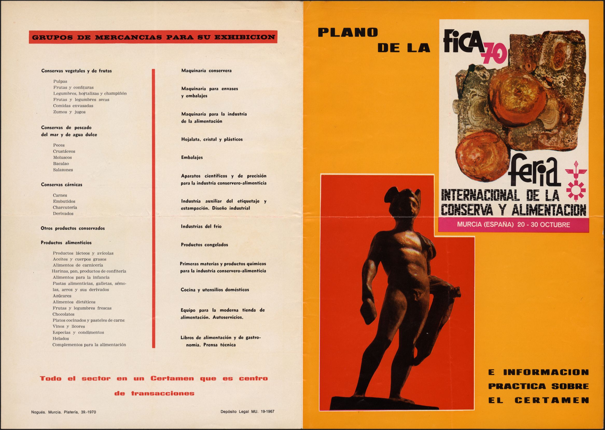 Plano y folleto de la Feria Internacional de la Conserva y Alimentación. Año 1969 y 1970.