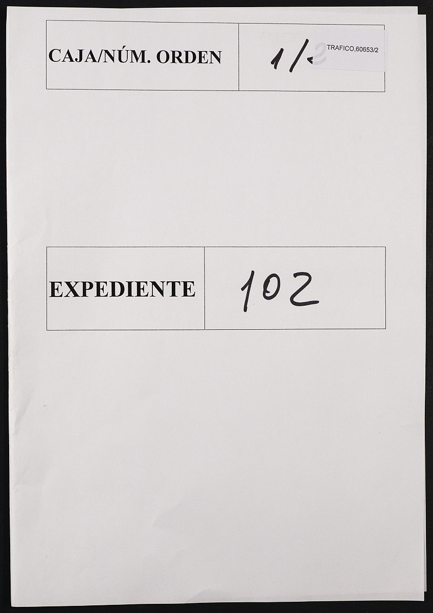 Expediente de autorización de permisos y licencias de conducción nº 102 solicitado por Miguel Franco Munuera.